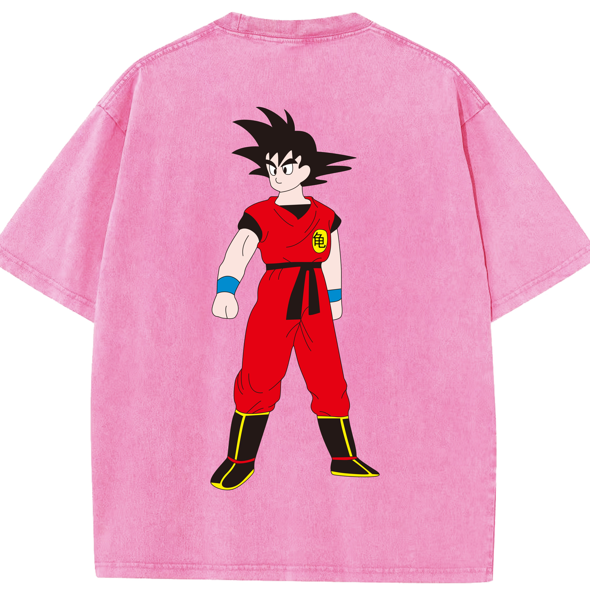 （画像用） ドラゴンボール 孫悟空（そん ごくう）Son Goku カカロット DRAGON BALL Kakarotto 綿100% ヴィンテージ風 半袖Tシャツ（背面プリント）
